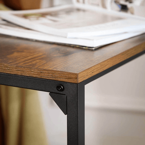 طاولة خدمة اسود بسطح خشبي