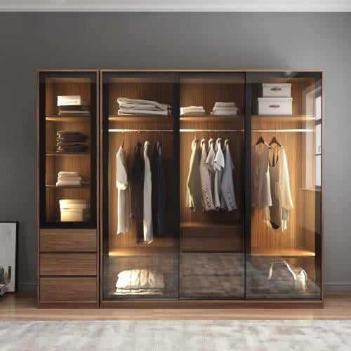 دولاب ملابس ابواب زجاج 2*2.20