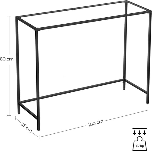 طاولة مدخل زجاج وستيل اسود