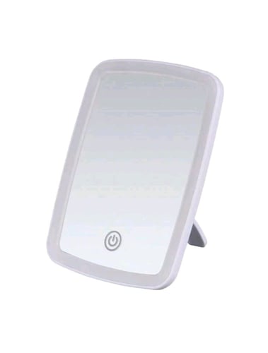 مرآة مكياج قابلة للطي بإضاءة Led بثلاثة ألوان