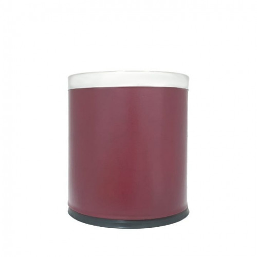 سلة مهملات جلد عودي