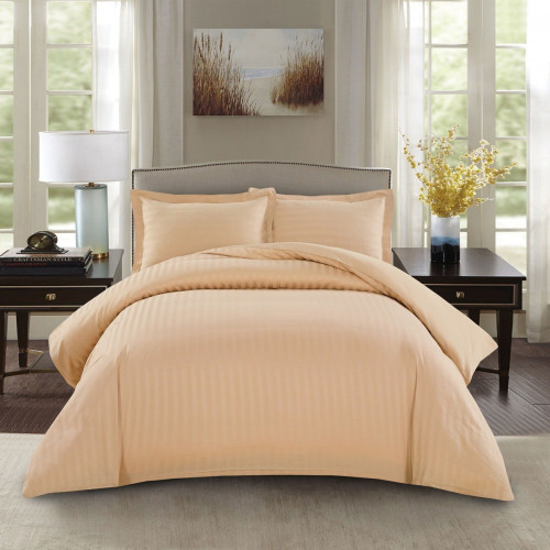 طقم سرير فندقي نفرين بيج 8 قطع