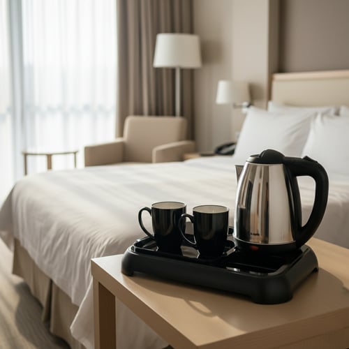 طقم غلاية ماء مع 2 كوب وقاعدة سعة 1.8 لتر من كراون