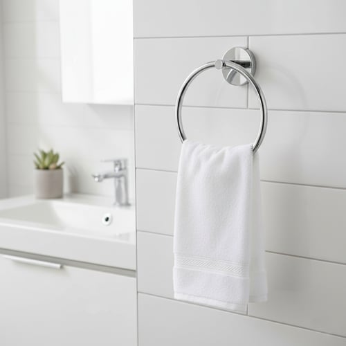 حامل مناشف دائري فضي