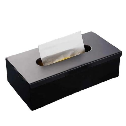 علبة مناديل ستيل أسود