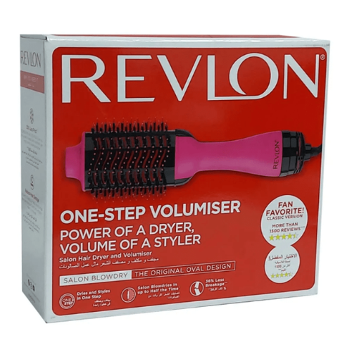 فرشاة مجفف وفوليوم الشعر ون ستيب من ريفلون , وردي