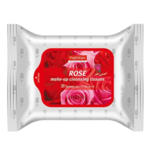 مناديل تنظيف المكياج من بيورديرم باللون الوردي