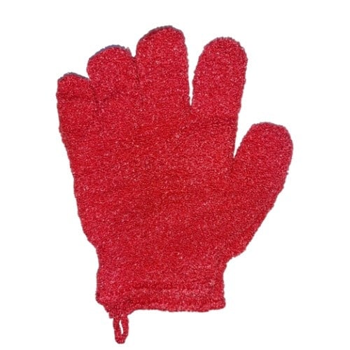 ليفة استحمام لطيفة على شكل قفاز لتقشير الجسم من عن...