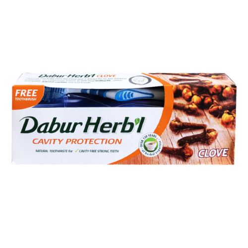 معجون اسنان بالقرنفل مع فرشاة اسنان مجانية من دابر...