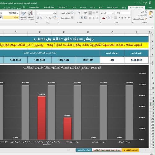 ملف إكسل الحاسبة التقديرية لحساب عمر الطالب لدخول...