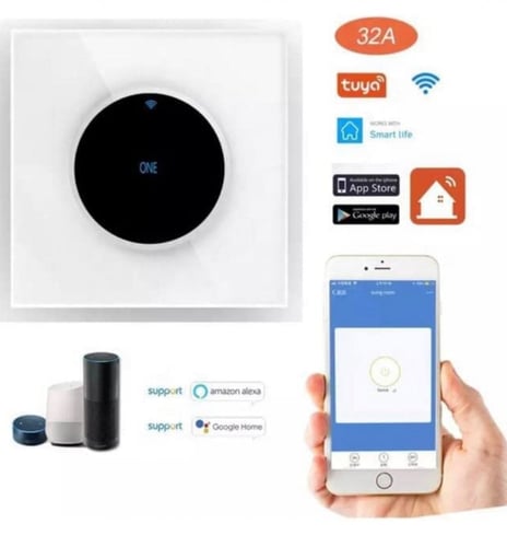 مفتاح تحكم مكيف وسخان ذكي أبيض