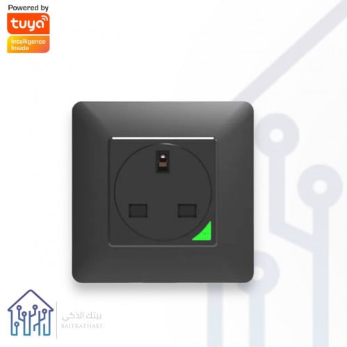 فيش كهرباء جداري ذكي -اللون أسود