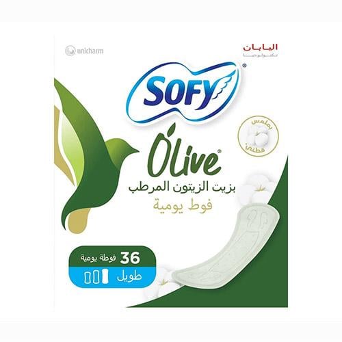 سوفي فوط يومية بزيت الزيتون طويل 36 فوطة