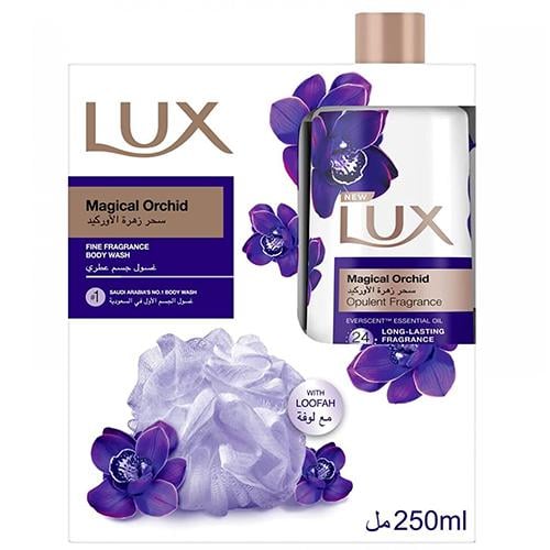 لوكس غسول جسم عطرى سحر زهرة الاوركيد مع ليفة 250مل