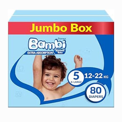 سانيتا بامبي حفائض اطفال مقاس (5) عبوة صندوق 80 حف...