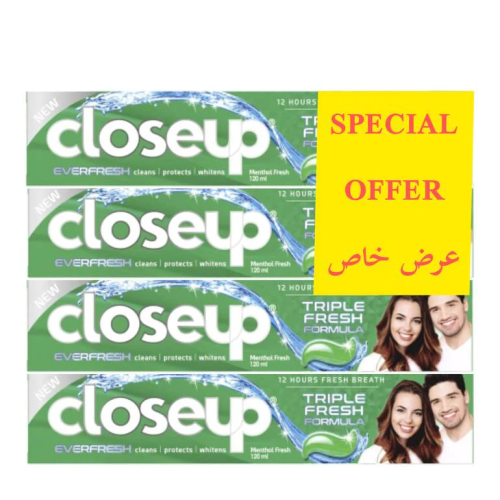 كلوس اب اخضر معجون اسنان منثول فريش 4*75مل عرض خاص