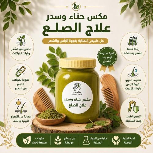 مكس حناء وسدر علاج الصلع