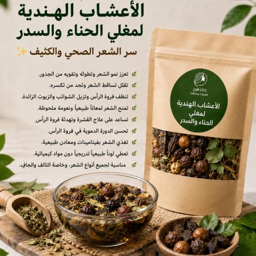 الأعشاب الهندية لمغلي الحناء والسدر اصلي 100%