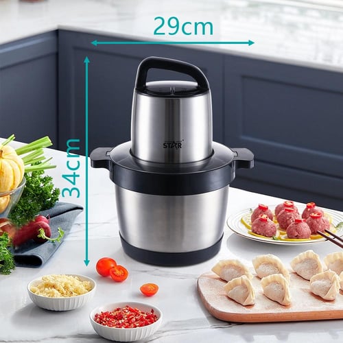 ويننج ستار قطاعة طعام , سعة 6 لتر , وعاء فولاذي مق...