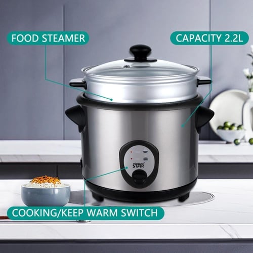 ويننج ستار قدر طهى الارز , سعة 5 لتر , طهى بالبخار...