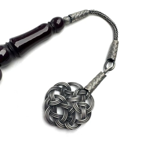 باذنجاني غامق صك - طربزونة وفواصل فضة