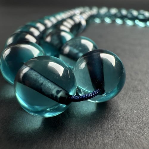 تركوازي بتخريم اسود - طربزونة وفواصل فضة