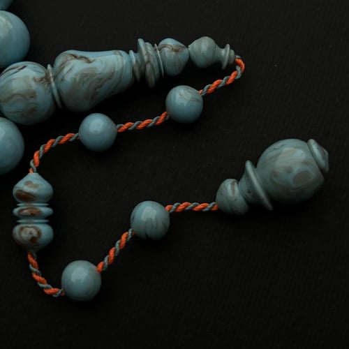 بكلايت مصري سماوي معرق بني تمليكة