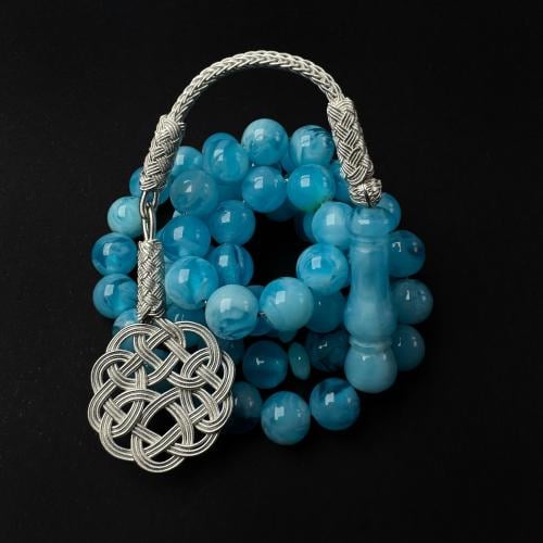 سماوي معرق 8 مل - طربزونة فضة