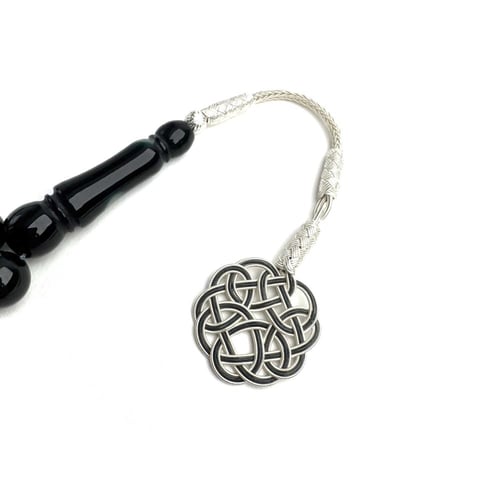 اسود اخضر مضيء - طربزونة وفواصل فضة