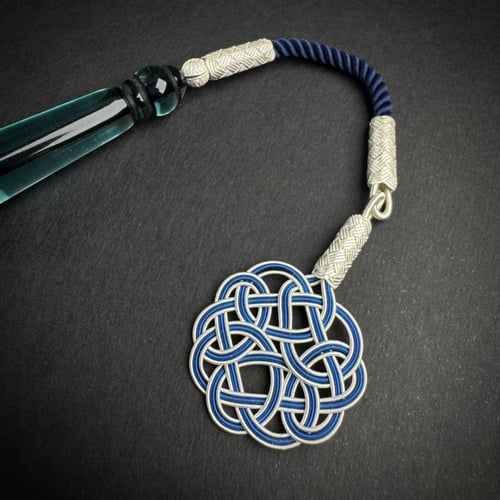 تركوازي بتخريم اسود - طربزونة وفواصل فضة