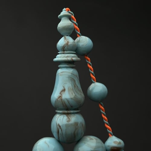 بكلايت مصري سماوي معرق بني تمليكة