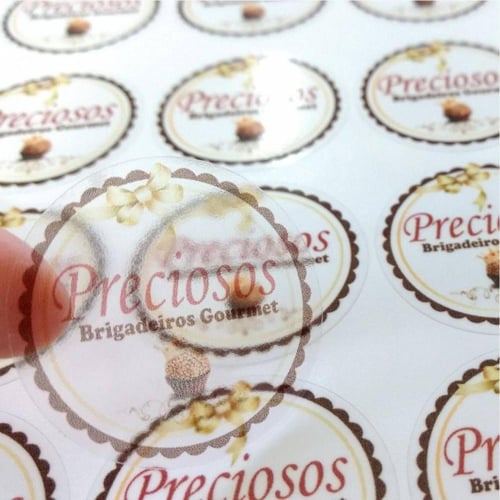 ستيكر بلاستك دائري شفاف