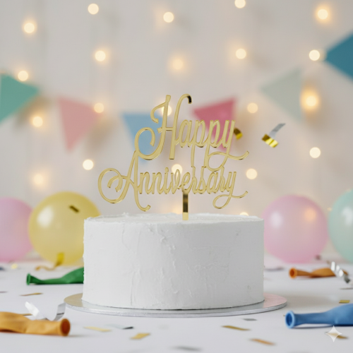 تغريسة كيك أكرليك ذهبي