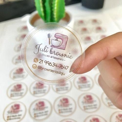 ستيكر بلاستك دائري شفاف