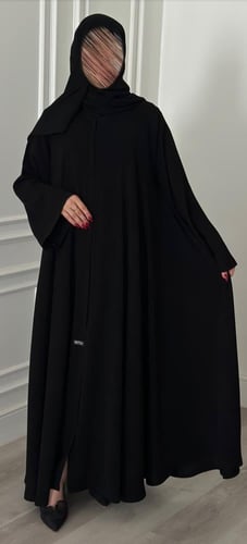 عبايه دبل كلوش كم وسيع قماش ملكي