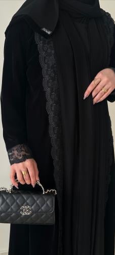 Winter abaya velvet with lace