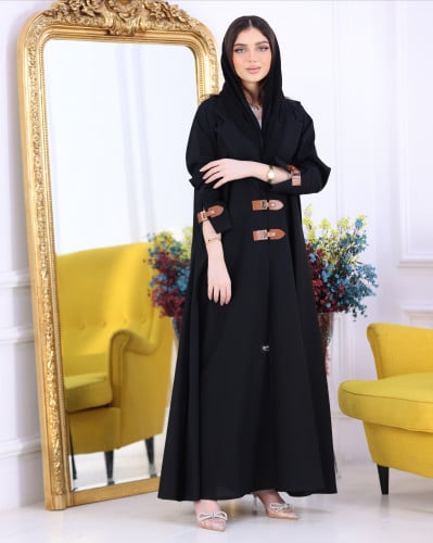 A-line abaya with leather hook