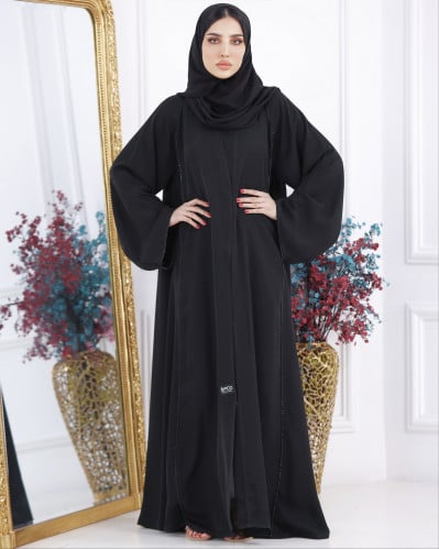 A-line abaya with square sleeves
