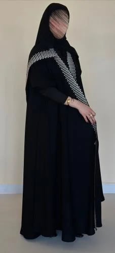 The beautiful abaya with gold and silver embroidery