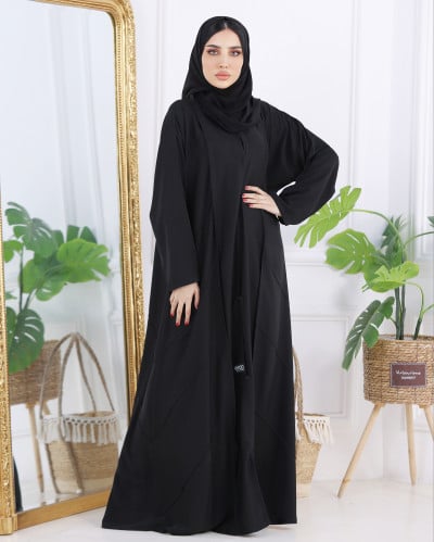 Black silk abaya