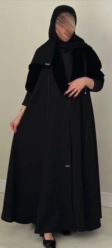 Ghori abaya with flared soft fabric and velvet