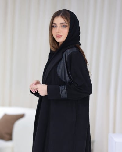 Winter abaya with leather