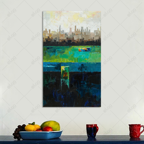 Abstract art painting with multiple colors