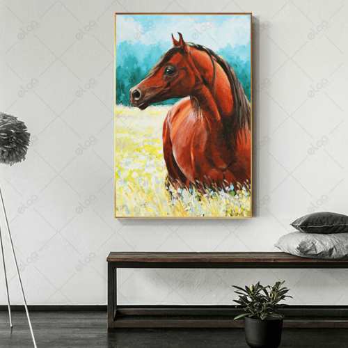 (MDF) لوحة فنية خيل عربي راقٍ