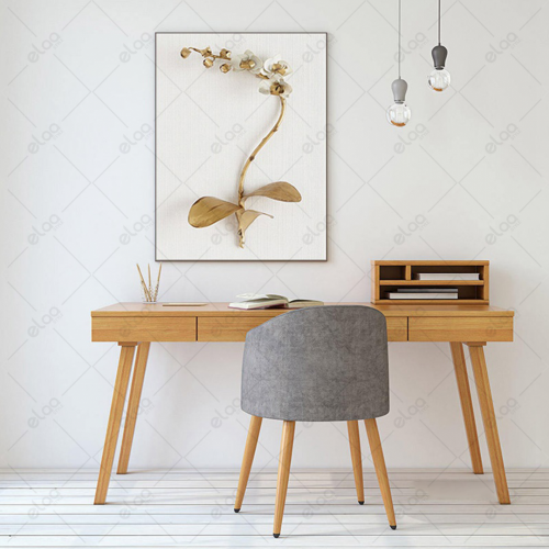 (MDF) لوحة منظر طبيعي لوردة كاملة باللون الذهبي بخ...