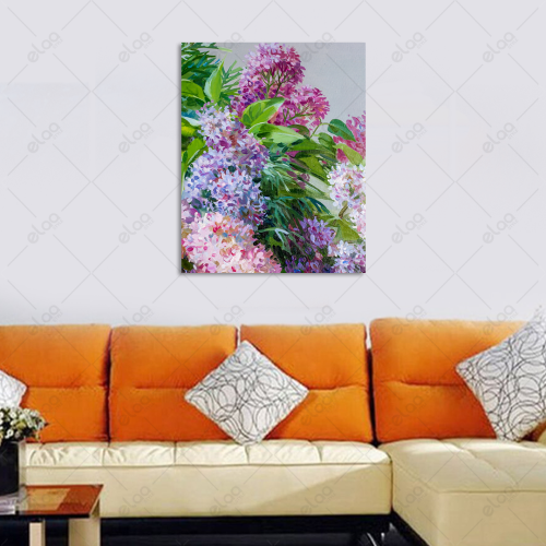 Abstract art painting of spring flowers