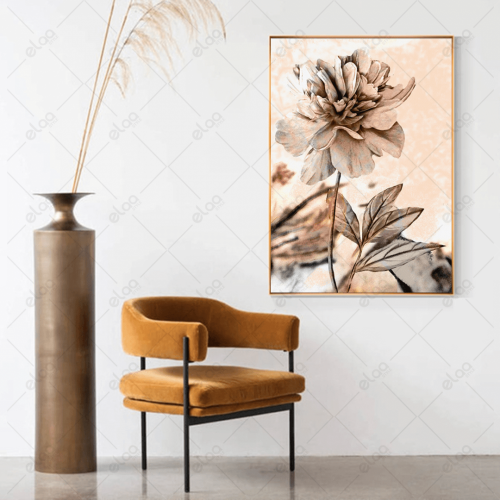 (MDF) لوحة فنية زهرة الفاونيا الوردية