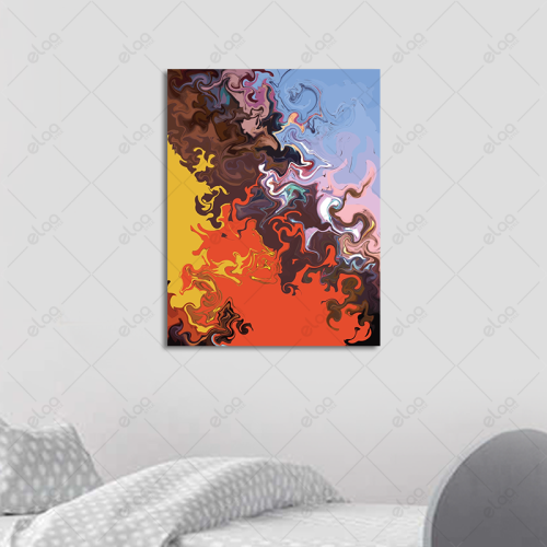 Abstract art painting with multiple colors