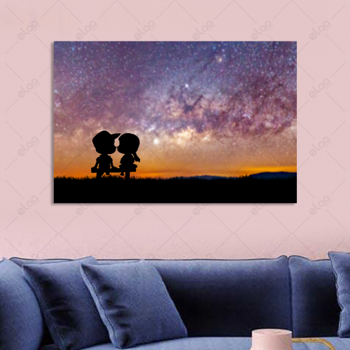 لوحة فنية لأطفال خلفية النجوم ودرب التبانة