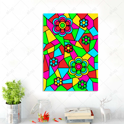 Abstract art painting with multiple colors